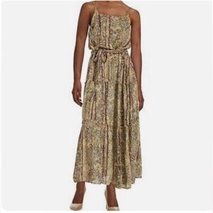 Free People Valerie Floral Ruffle Bohemian Maxi Dress, EUC, Size Large